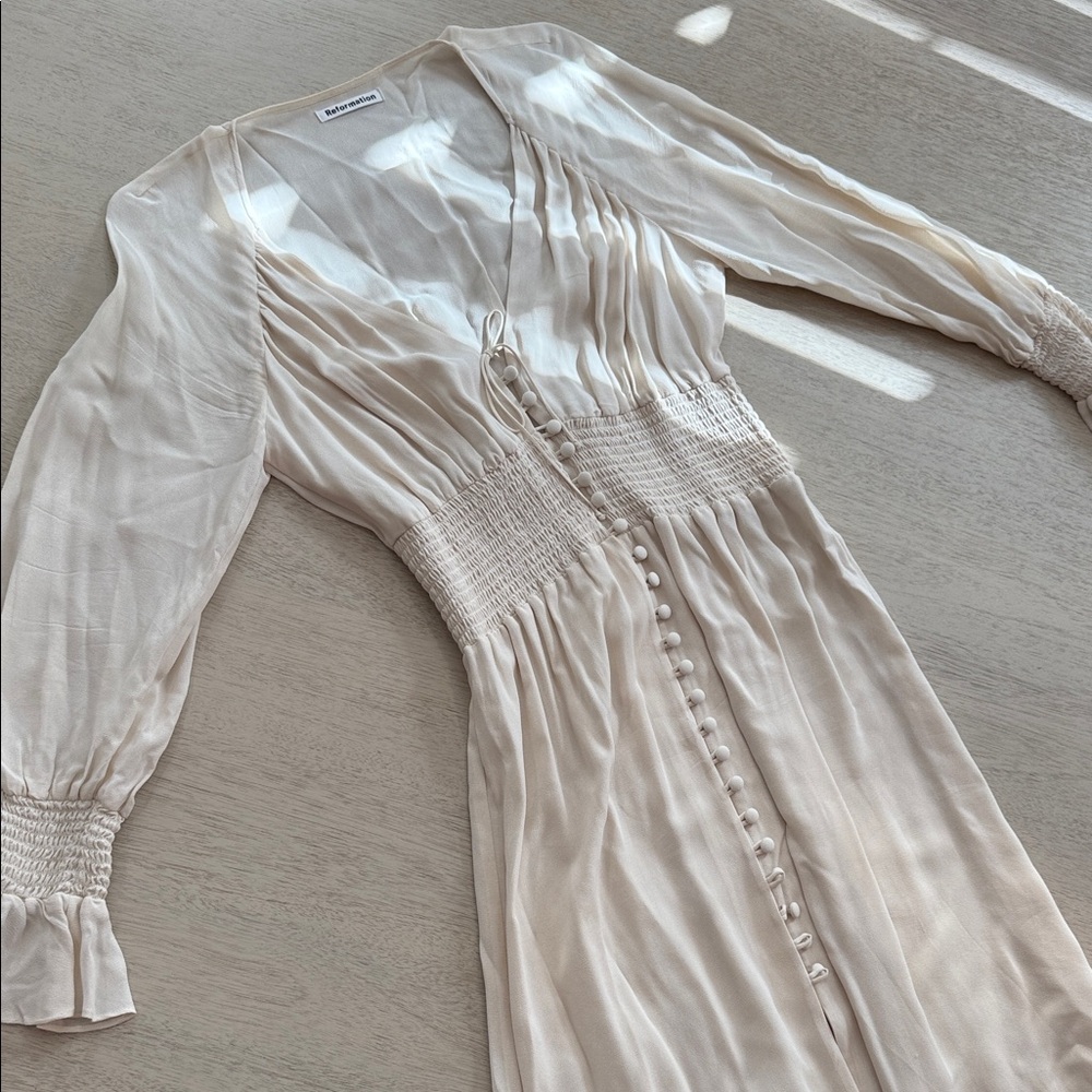 Fia Reformation Maxi Cream Dress
